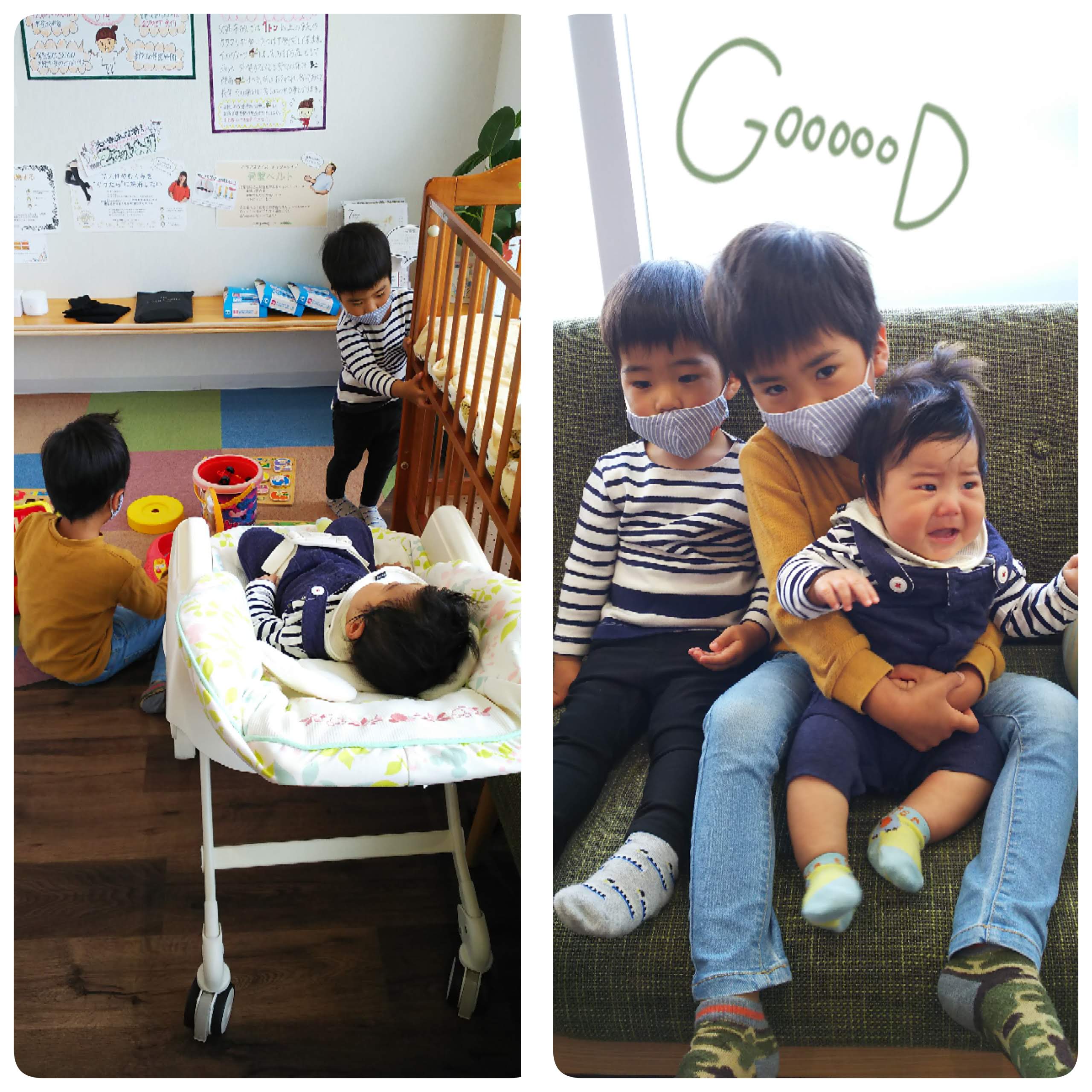 産後骨盤矯正の付き添いの子どもたち２